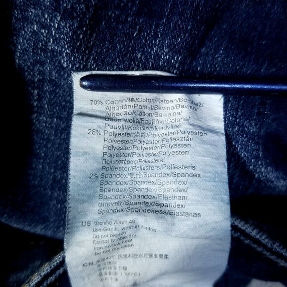 ZLZ Denim Jeans Mens 34x32 Blue Distressed Slim Straight Dark Wash Denim - Picture 11 of 12